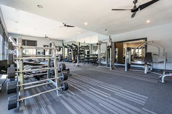 Fitness center at Waterstone at Cinco Ranch Apartments, Katy, TX 77450