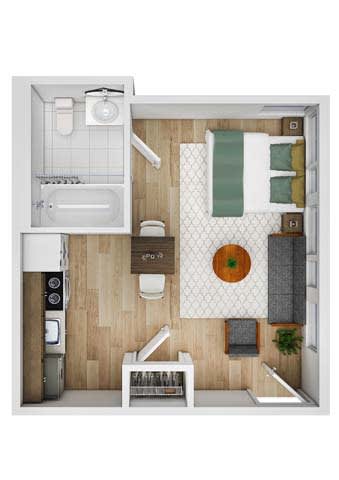 Studio K floor plan