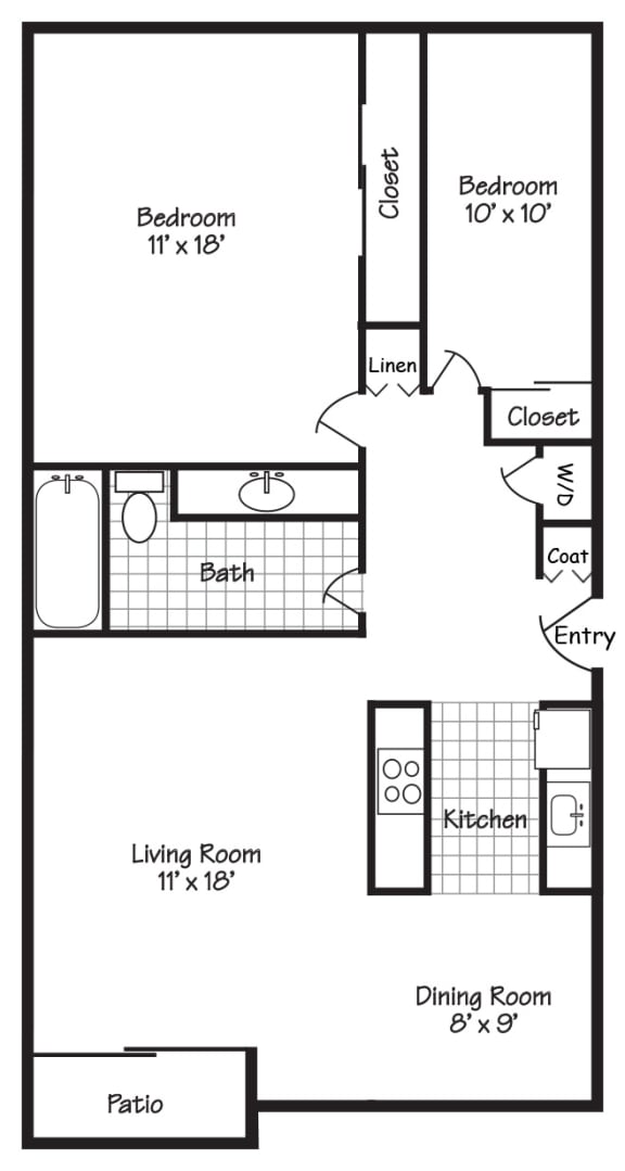 a floor plan of a house with a bedroom and a living room