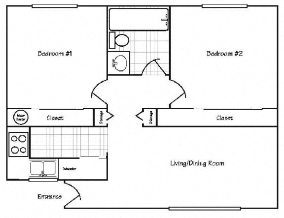 Arcade Apartments Corvallis Two Bedroom Floor Plan
