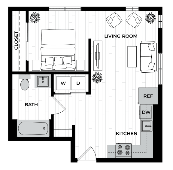 Floor Plan  a floor plan of 1x1A