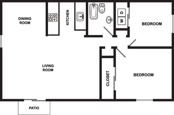 a floor plan of a living room with a dinning room and a bedroom