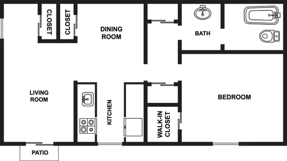 a floor plan of a room with a dinning room and a bathroom