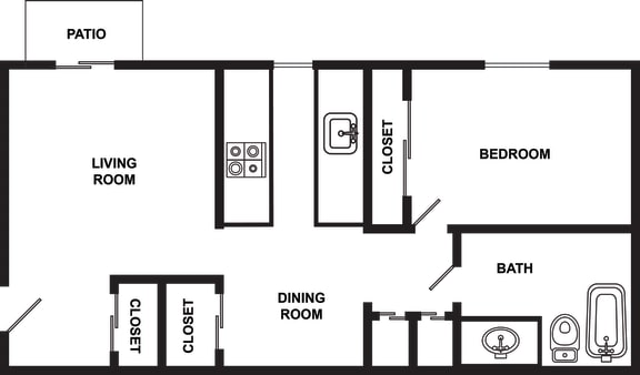 a floor plan of a living room with a dinning room and a bathroom