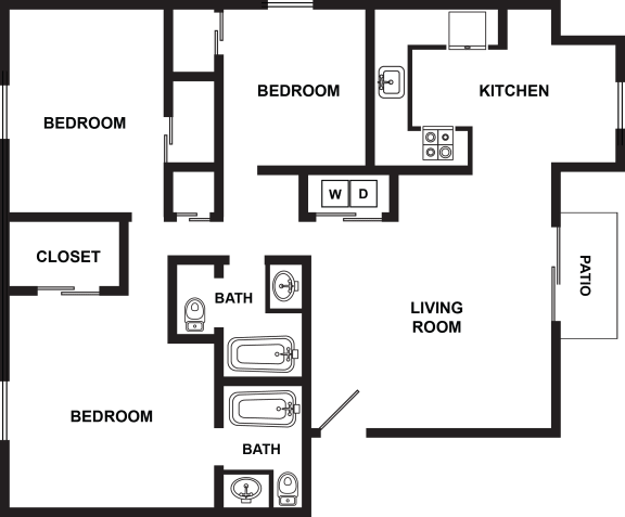 a floor plan of a room with a kitchen and a living room