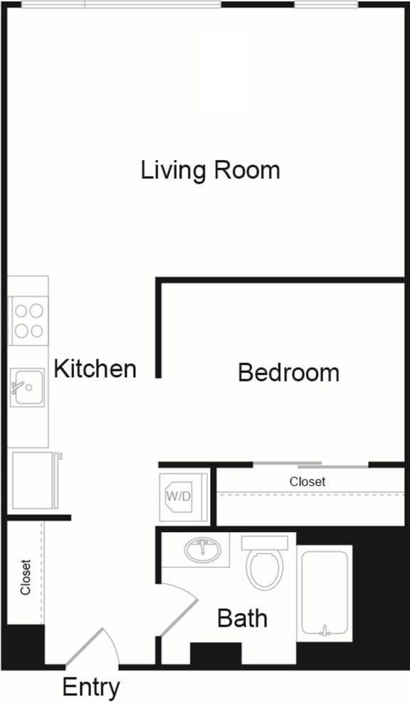 Floor Plan  One Bed One Bath - A2