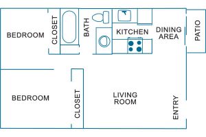 Floor Plan  River Run Village Two Bedroom Floor Plan