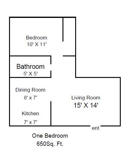 a schematic diagram of a living room and a dinning room