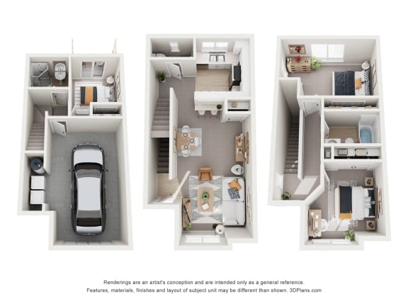 3d floor plans of a 3 bedroom house  house plans and designs