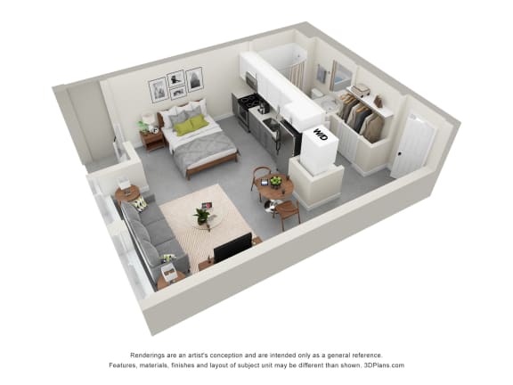 bedroom floor plan an in 3d