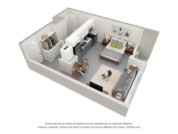 bedroom floor plan an in 3d