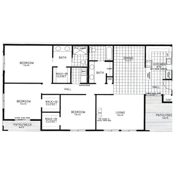 Floor Plan  A black and white floor plan of a house with labeled rooms.