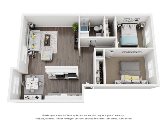 Floor Plan  a stylized floor plan with a bedroom and a living room