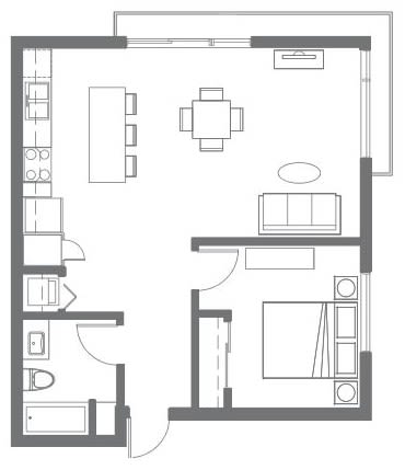 Apartments in Everett WA - The Waterline - One Bed