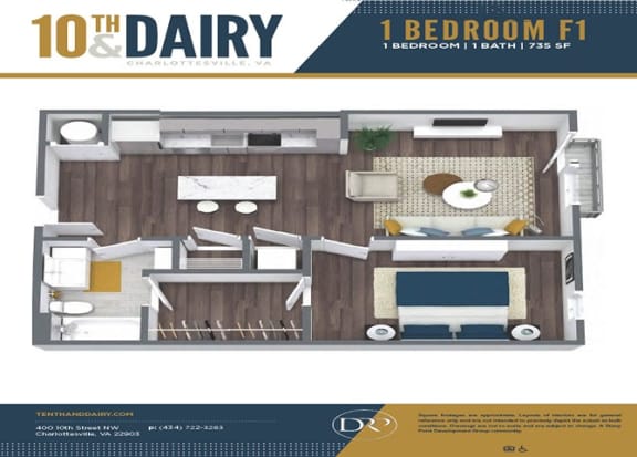 a sq ft floor plan with a bedroom and a living room