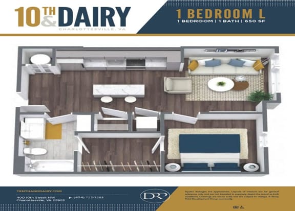 a floor plan of a 1 bedroom 1 bath apartment