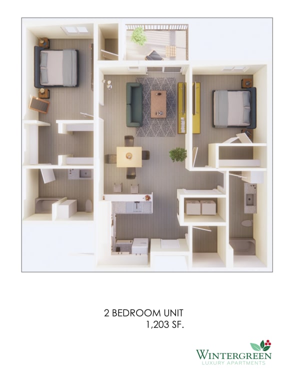 Floor Plan  a floor plan of 2 bedroom unit