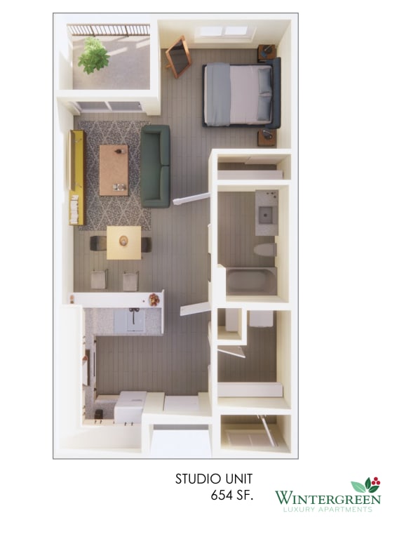 Floor Plan  a floor plan of a studio unit