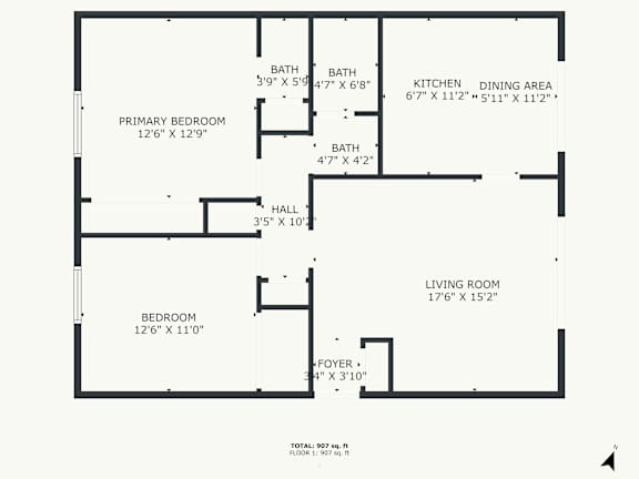 A black and white image of a floor plan for a house.