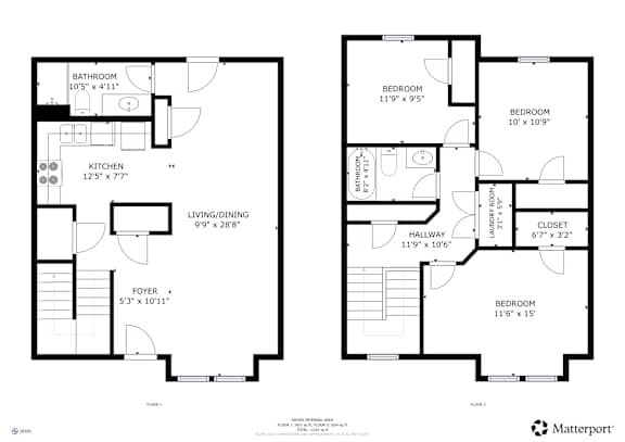 Two floor plans for a Matterport house.