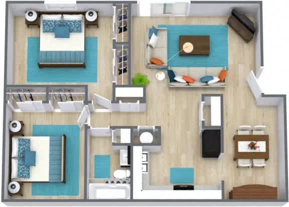 a floor plan of a house with a bedroom and a living room