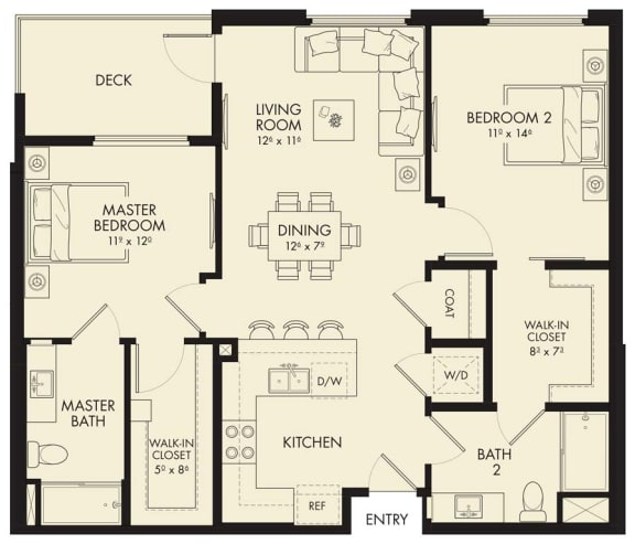 Floor Plan  B3 Floor Plan at The Hub, San Diego, CA