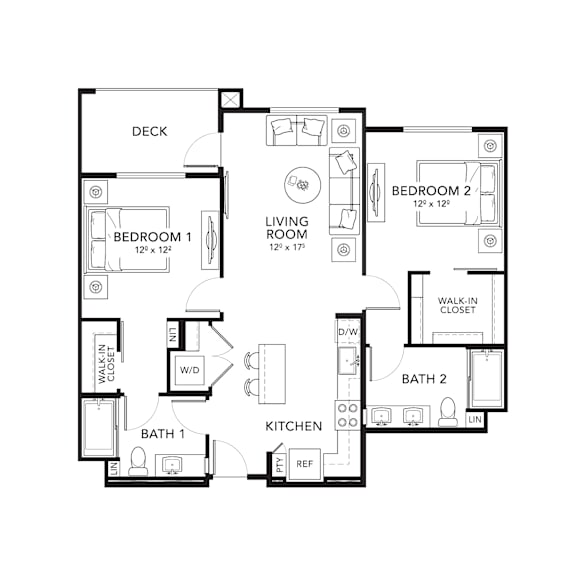 B2 Floor Plan at The Brynn, San Diego, CA