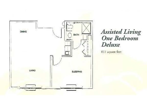 Floor Plan  Assisted Living 1 BR Dlx Floor Plan at Hibiscus Court, Melbourne