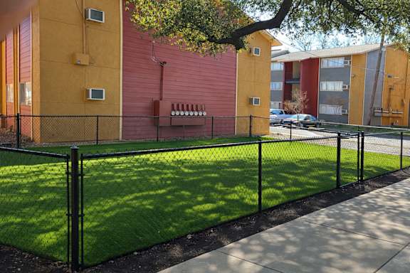 Fenced Lawn Area at City-Base Vista, San Antonio, TX, 78223