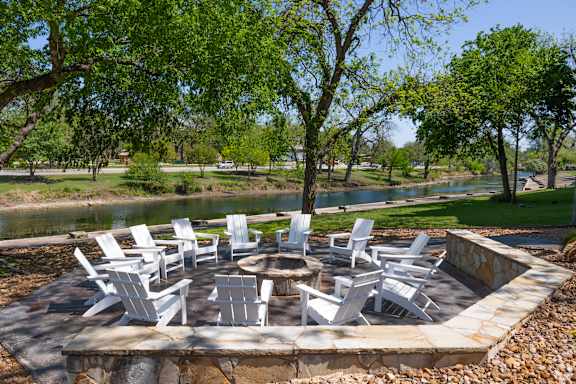 Large Outdoor Patio with Firepit at The Landmark, New Braunfels, TX, 78130