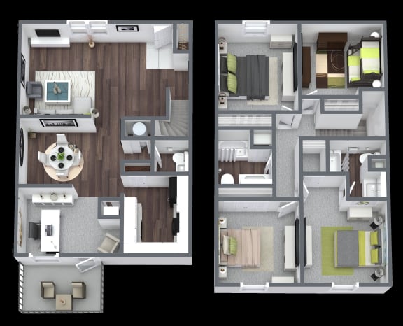 the floor plan of studio apartment with bedroom and living room