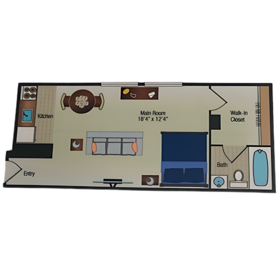 a floor plan of our studio suite