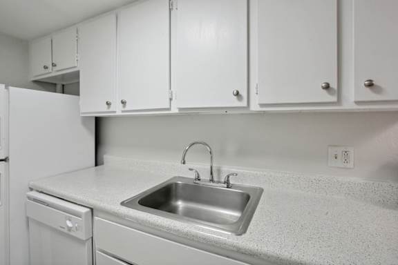 Kitchen with Sink at Lakeridge Terrace Apartments, Denver