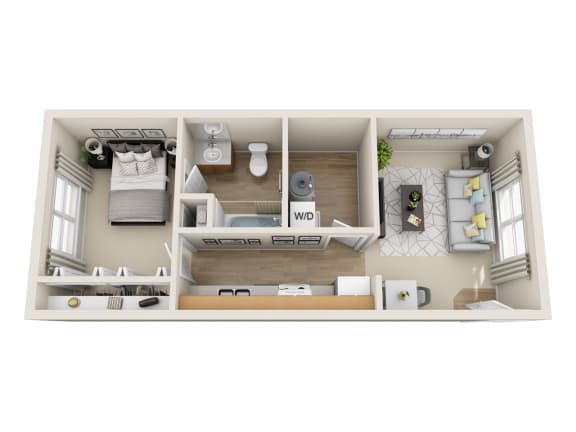 Floor Plan  Belle Creek A1 1 BDRM 1 BATH at Belle Creek Apartments, Henderson, CO
