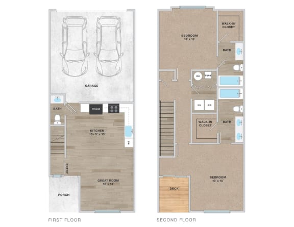 CAMELLIA 2 BDRM 2.5 BATH TOWNHOME at Enclave Apartments, Henderson, CO, Colorado