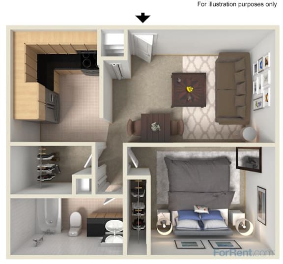 A3 Floor Plan at Quari Street Apartments, Aurora, 80011