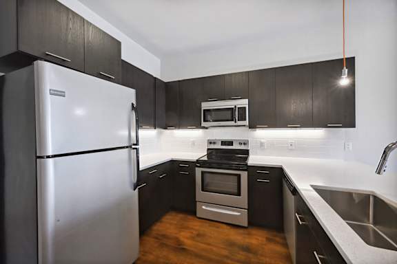 Fully Furnished Kitchen With Stainless Steel Appliances at Delo Apartments, Louisville, 80027