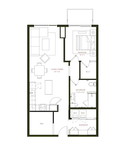 A101 Floor Plan at Twenty Fair Apartments, Connecticut