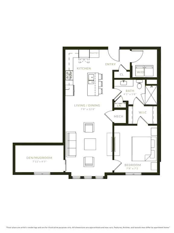 A black and white image of a floor plan for a house.