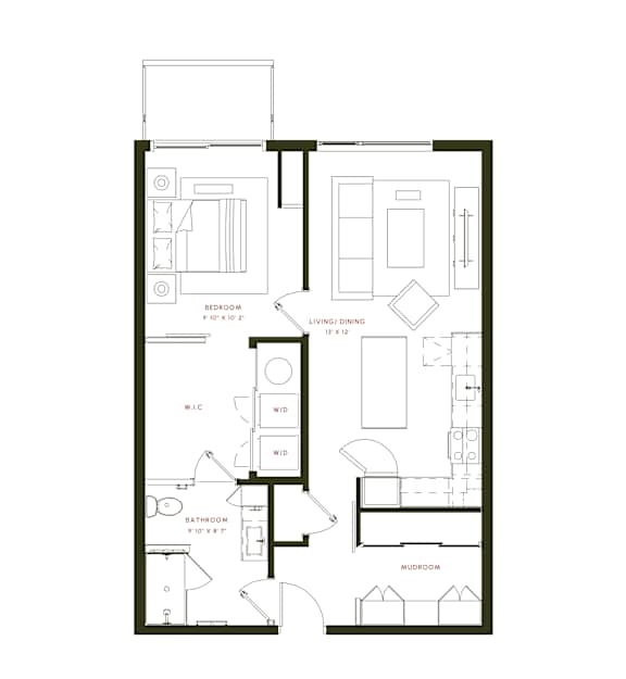 A6 Floor Plan at Twenty Fair Apartments, New Haven, CT