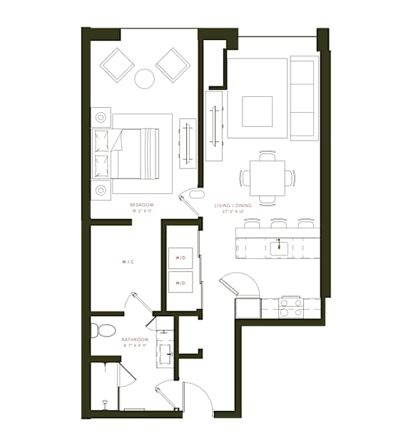 A8 Floor Plan at Twenty Fair Apartments, New Haven, Connecticut