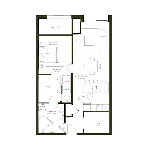 A91 Floor Plan at Twenty Fair Apartments, New Haven