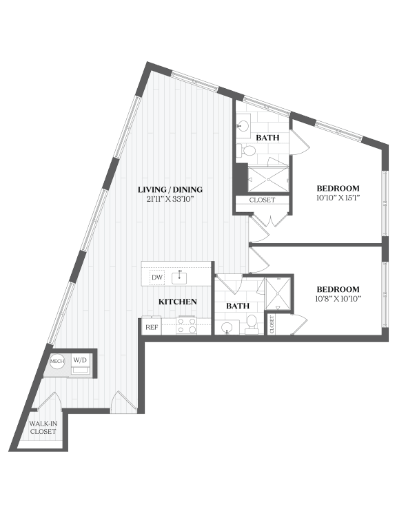 B3 Floor Plan at The Audubon New Haven, New Haven, 06511