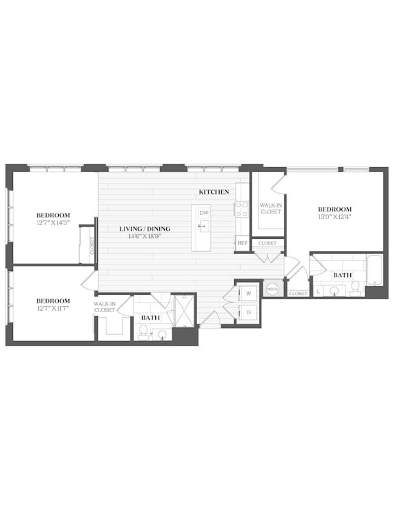 Floor Plan  A black and white image of a house floor plan.