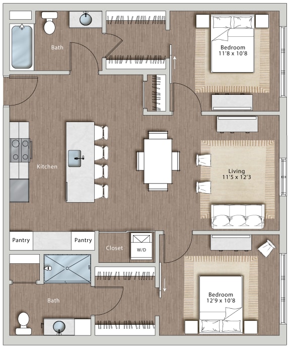 B1 Floor Plan at Sono Central Residential, Norwalk, CT