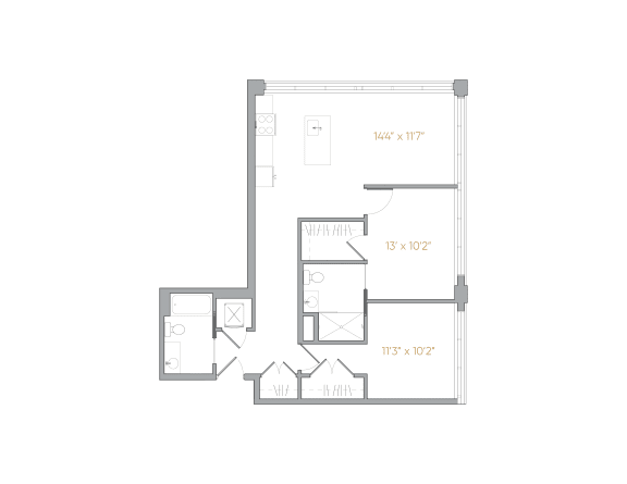 BCB1 Floor Plan at Brim and Crown, Norwalk, CT