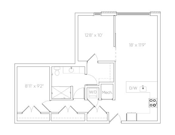 CA2 Floor Plan at Brim and Crown, Norwalk, Connecticut