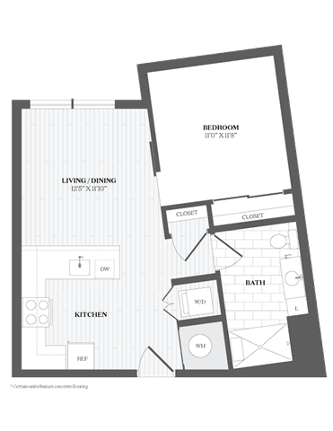 StudioS21 Floor Plan at The Audubon New Haven, New Haven, Connecticut