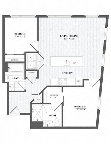 A black and white image of a house floor plan.