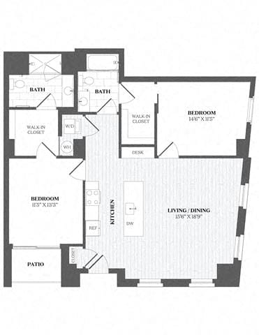 A black and white image of a house floor plan.